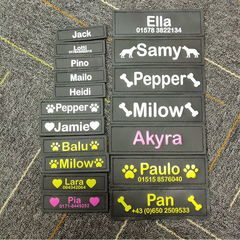 ワンちゃん名入れラベル 文字カラー 裏面ファスナーテープ(2枚入り)
